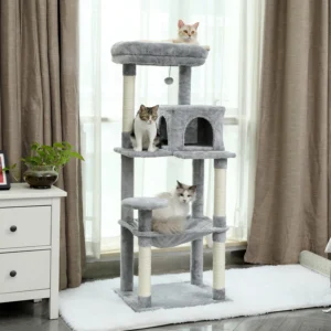 Luxury Cat Tree House Tower with Cabinet