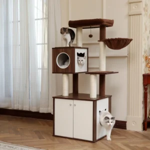 Luxury Cat Tree House Tower with Cabinet thumbnail 2