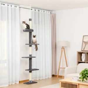 Cat Tree Condo with Adjustable Cat Scratcher