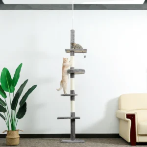 Cat Tree Condo with Adjustable Cat Scratcher thumbnail 2