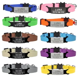Personalized Cat Collar with ID Tag and Bell thumbnail 2